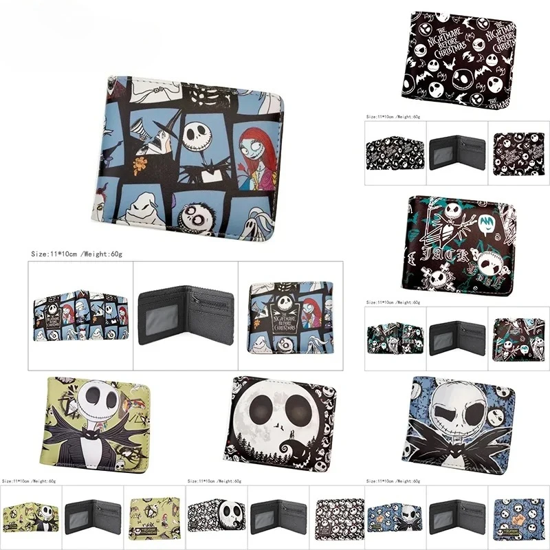 

Cartoon The Nightmare Before Christmas Wallets Anime Figure Jack Skellington Sally Coin Purse Halloween Cosplay Wallet Gift