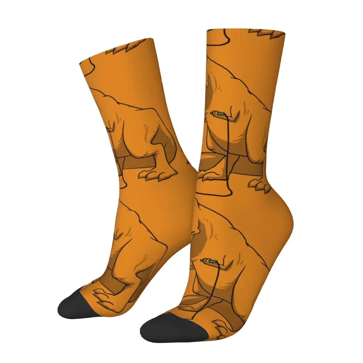 Happy Funny Men's compression Socks Foiled Again Retro Harajuku Dinosaur Dinosauria Animal Hip Hop Novelty Seamless Crew Sock