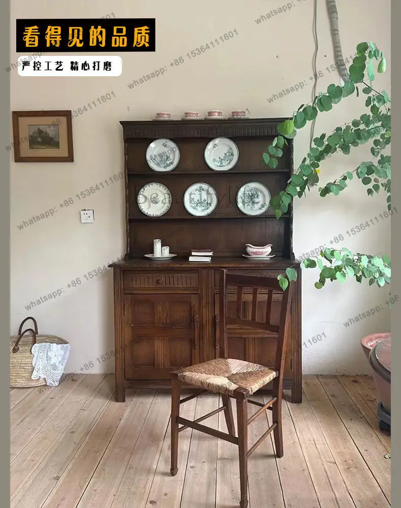 

Solid wood sideboard against the wall, retro ultra-thin high-end storage cabinet, antique furniture