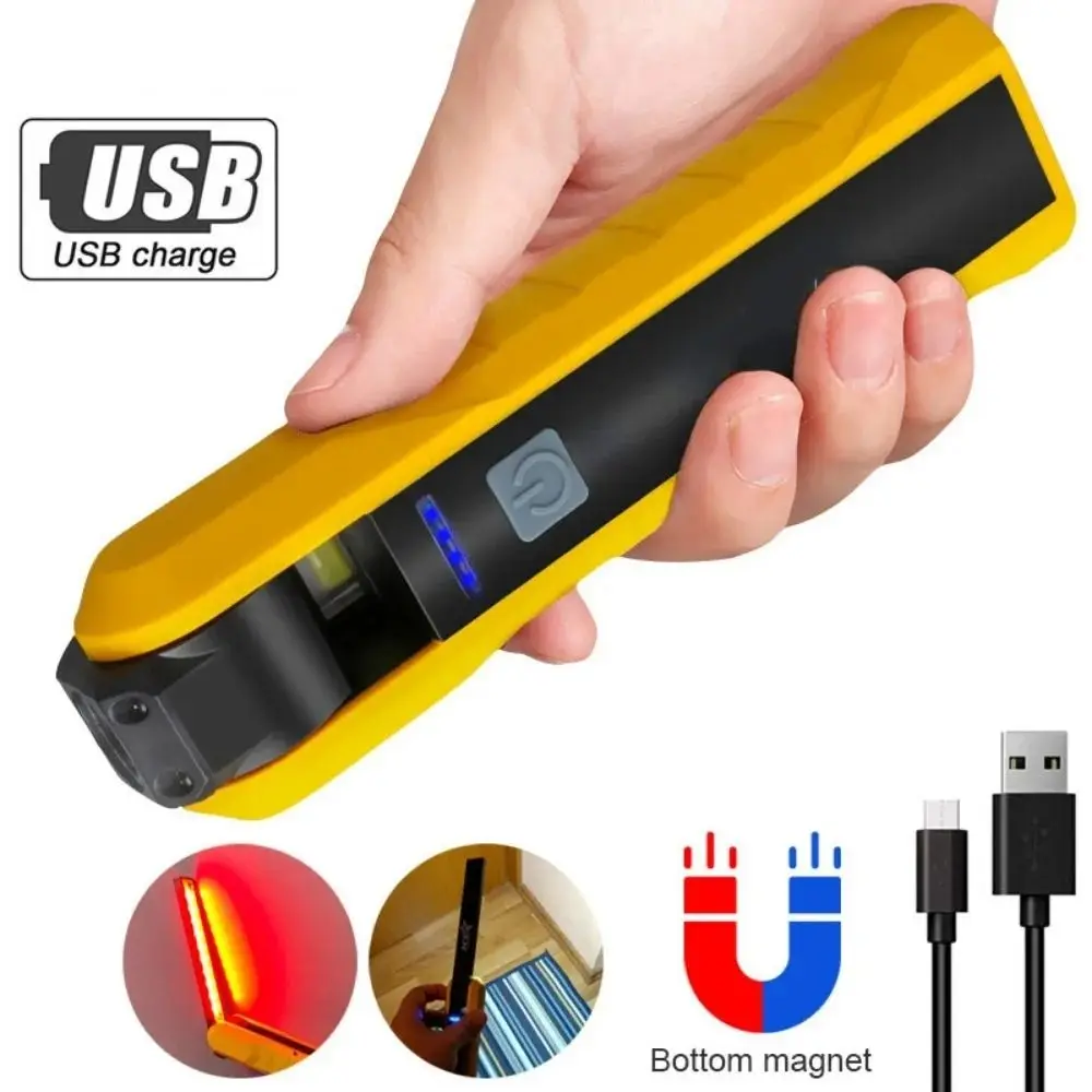 Multi-function Torch Work Lamp LED Flashlight Folding Inspection Lamp Portable Rechargeable COB Light Camping