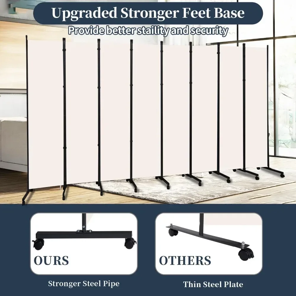 Cubicle Office Partition Moving Room Divider Folding Privacy Screens With Lockable Wheels Soundproof Booth Partition Desk Screen