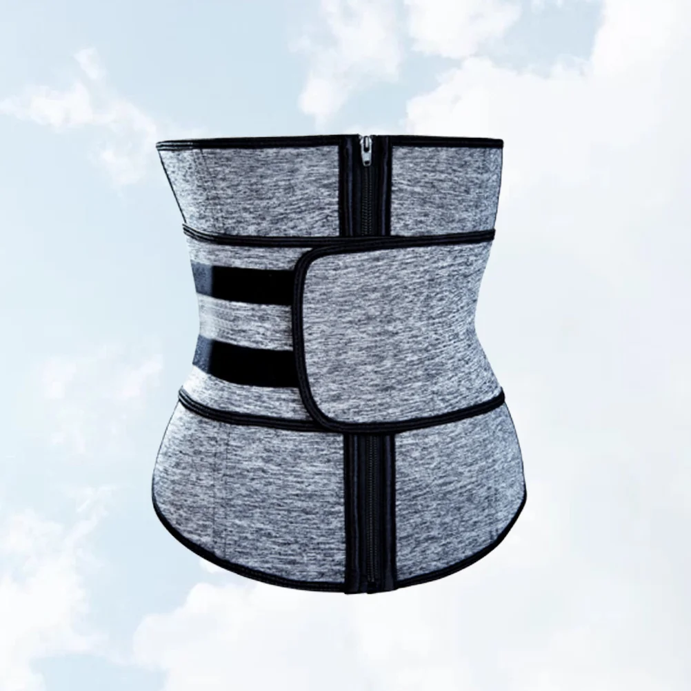 

Пояс для похудения на талии, женское корректирующее белье, неопреновый резиновый корсет, стальная поддержка, дышащая поддержка для фитнеса, серый размер M