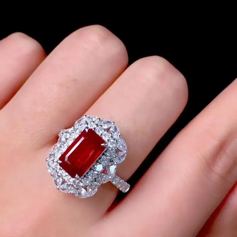 Diwenfu genuíno 925 prata esterlina rubellite anel de pedra preciosa para mulheres anillos de rubi vermelho jóias de pedra preciosa jouir festa anel anéis