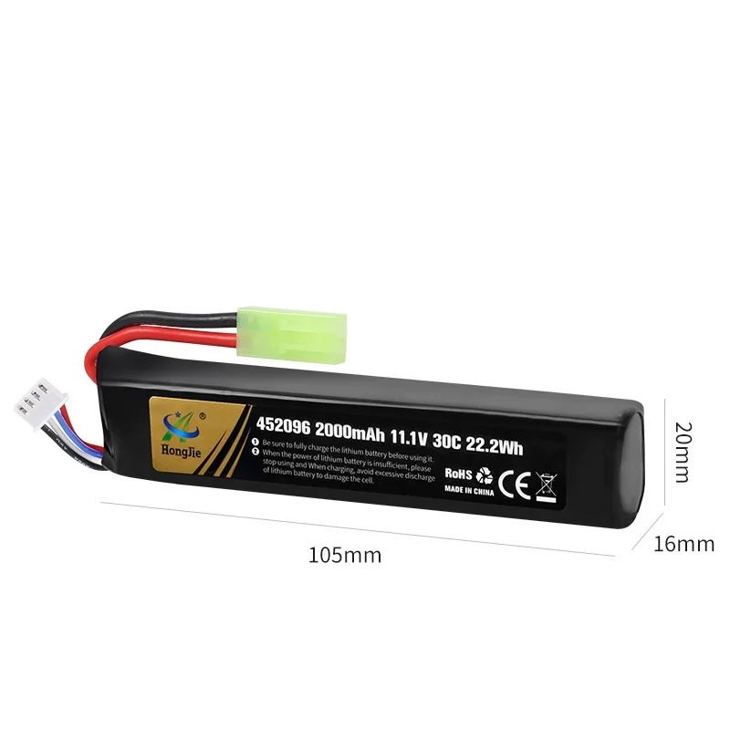 11.1V 2000mAh bateria Lipo/USB do ciągłego wystrzeliwania/karabin snajperski/karabin kulowy/pistolet do pistolety na wodę zabawek