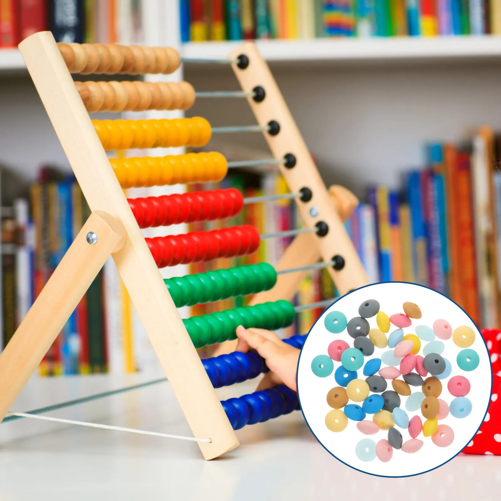 

100Pcs Bulk Silicone Beads for DIY Crafts Jewelry Making Colored Abacus Beads 25Mm Hole Smooth Surface Pineapple Design Handmade