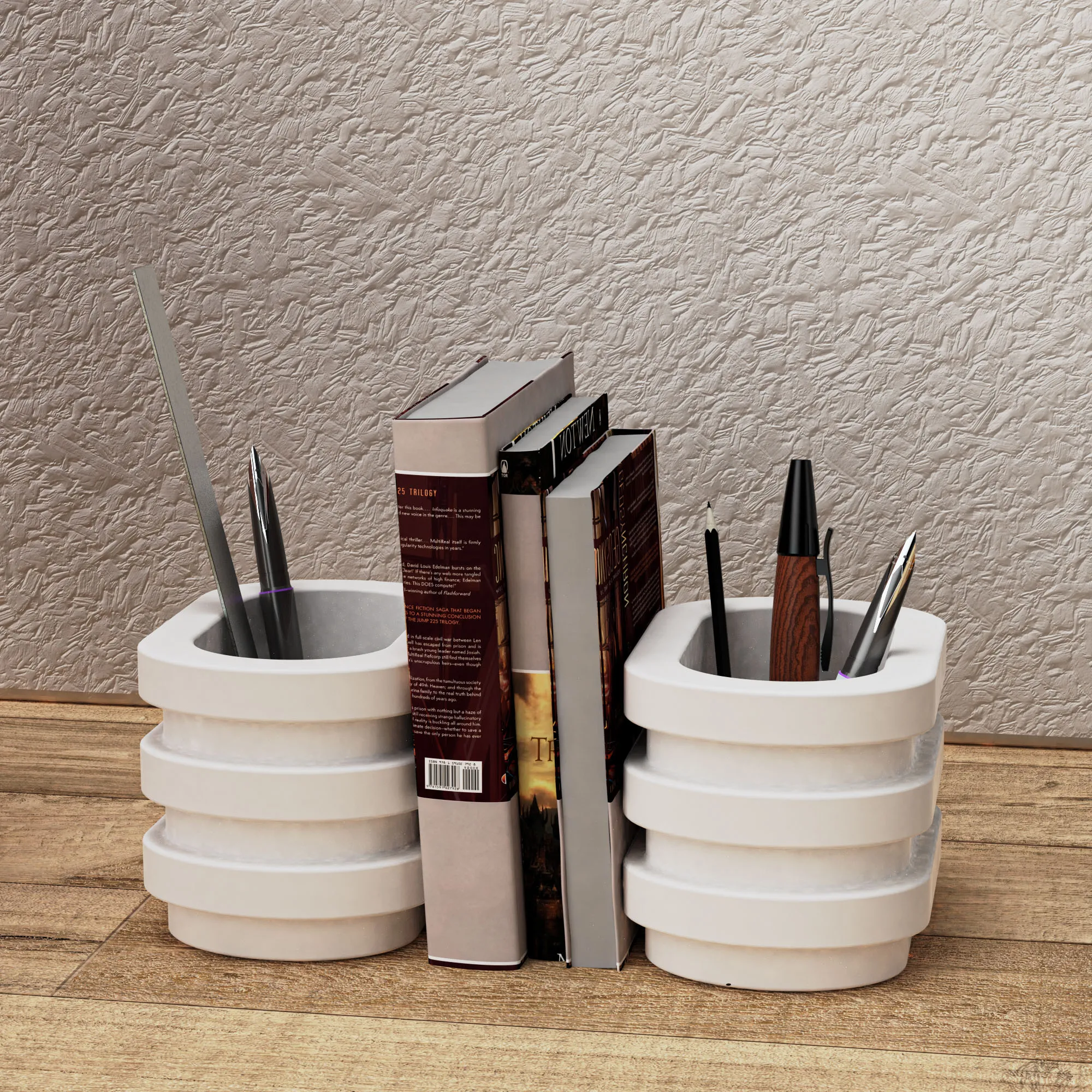 

Cement Plaster Pen Mold Desk Stationery Multifunctional Storage Container Concrete Flower Pot Silicone Mold