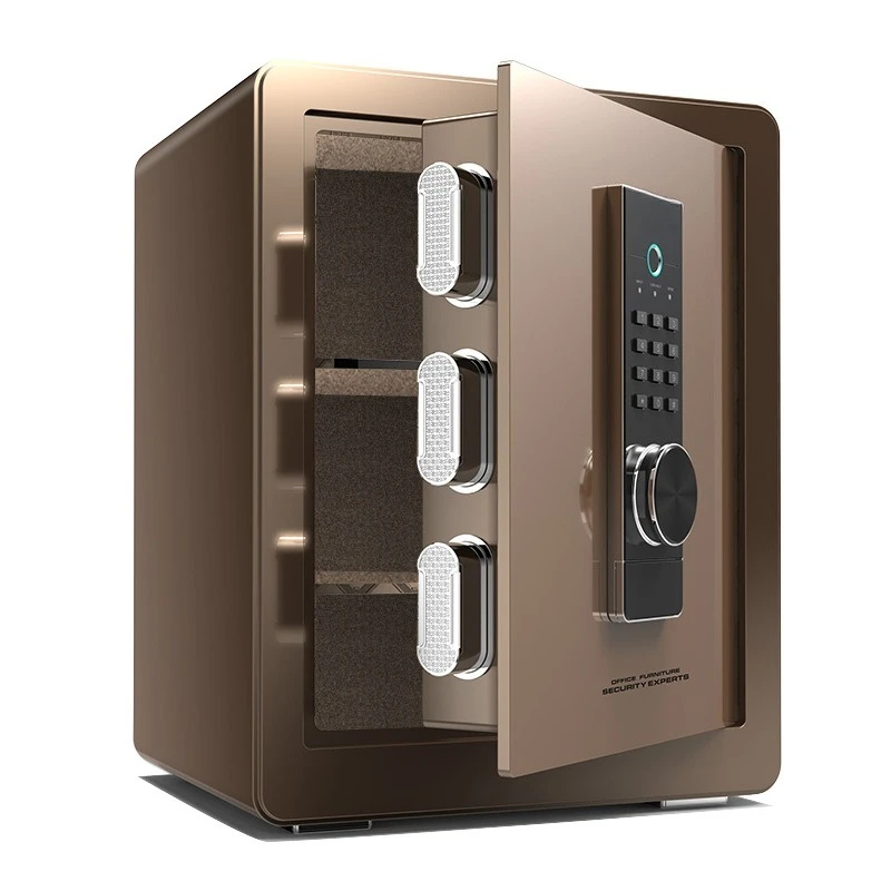 Safe Home 45cm Safe Fingerprint Password All Steel Anti-theft Electronic Safe Deposit Box Bedside Table
