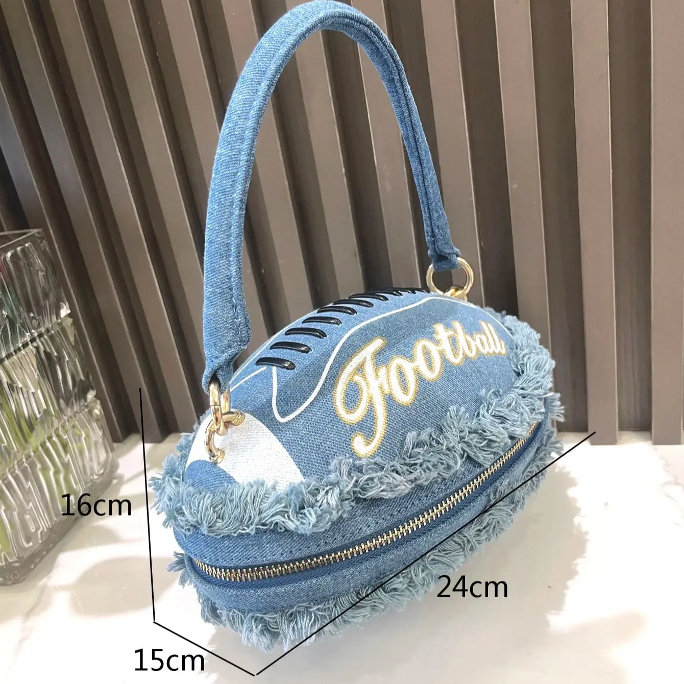 Purses and handbag luxury Designer Women\'s bag denim Ball shape Evening clutch Bag Purse