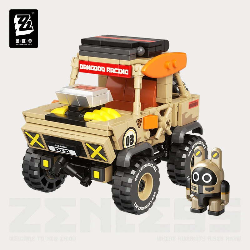 Zenless Zone Zero Fast Saga Bongboo Kit de blocos de construção de carro de brinquedo - mais de 200 peças de carro modelo DIY com adesivos, presente educacional STEM