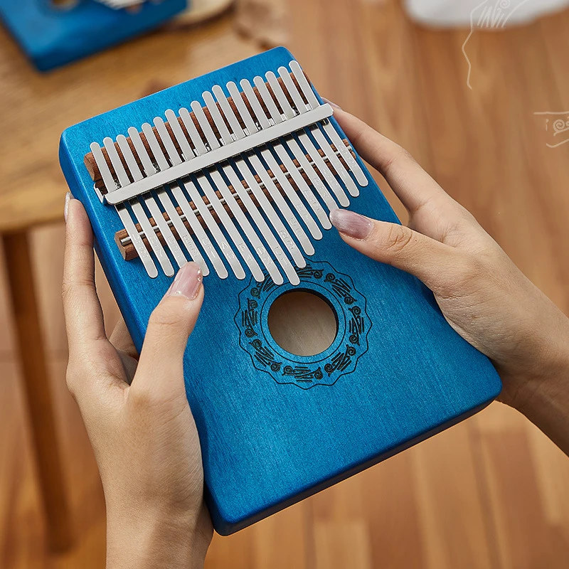 Hluru 21 Key Japanese Maple Wood Kalimba 17 key Thumb Piano Portable Finger Piano for Beginner Mbira Gift for Kids Adults view 6