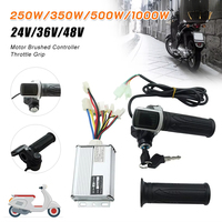 Electric Bike Bicycle Scooter Accessories Motor Brushed Controller & Throttle Twist Grip 24V 36V 48V 250W 350W 500W
