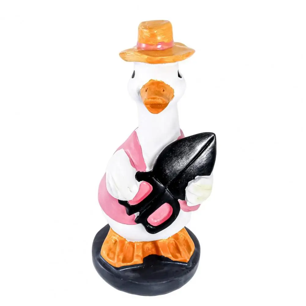Resin Duck Figurine Garden Duck Ornament Outdoor Garden Duck Statue Resin Figurine Weather-resistant Farm Yard for Gardening