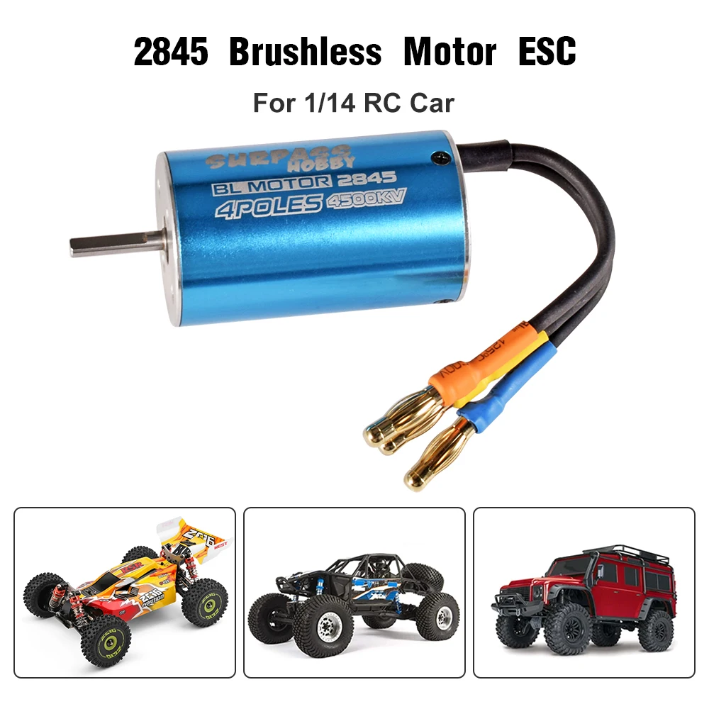 SURPASS HOBBY 2845 มอเตอร์ไร้แปรงและ ESC Combo 4500KV 45A Electric Speed Controller ชุดสําหรับ 1/14 RC รถอะไหล่อัพเกรด