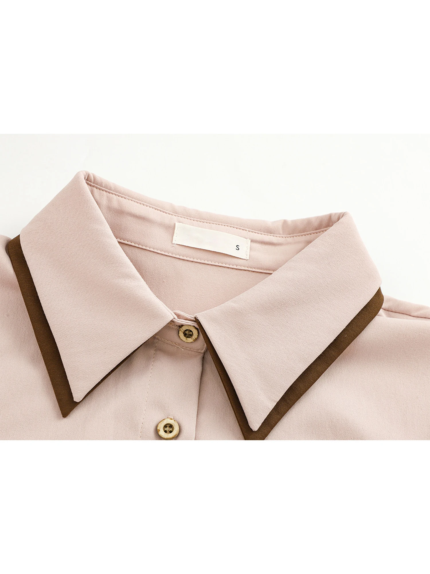 Women Pink Blouses and Shirts Elegant Y2k Vintage 2000s Aesthetic Long Sleeve Polo-Neck Shirt For Women Clothes Spring 2026 New