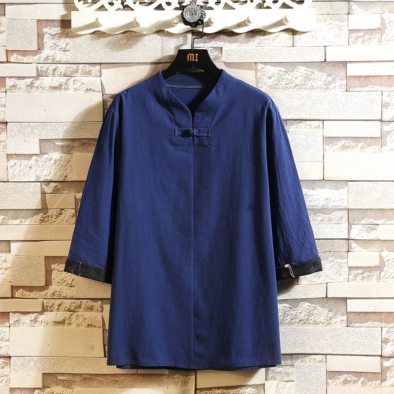 

Loose Linen Men's T-Shirt Short Sleeve Breathable Summer Fashion Half Sleeve Cotton Linen Blend Quick Dry Youth Popular Style