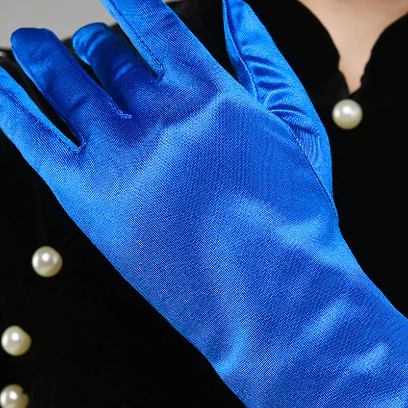 Women’s Short Satin Gloves Wrist-Length Dress Gloves for Evening Party Wedding Cocktail Formal Events Performances image 3