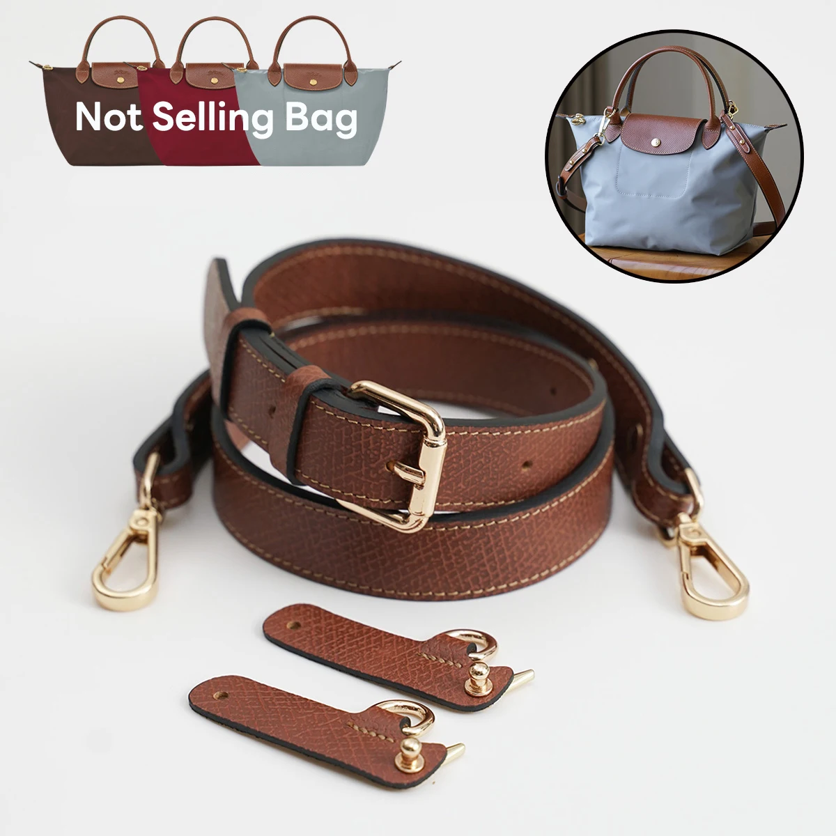 Leather Crossbody Bag Shoulder Strap Fit for Longchamp Terra Replacement Without Punching Modification Accessories