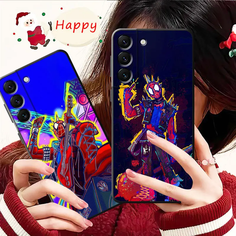 Phone Case For Samsung Galaxy S24 S23 S22 S21 S20 FE Ultra S10 Plus Note 20Ultra 10Plus Marvel Cool Spider Punk Hobie Cover