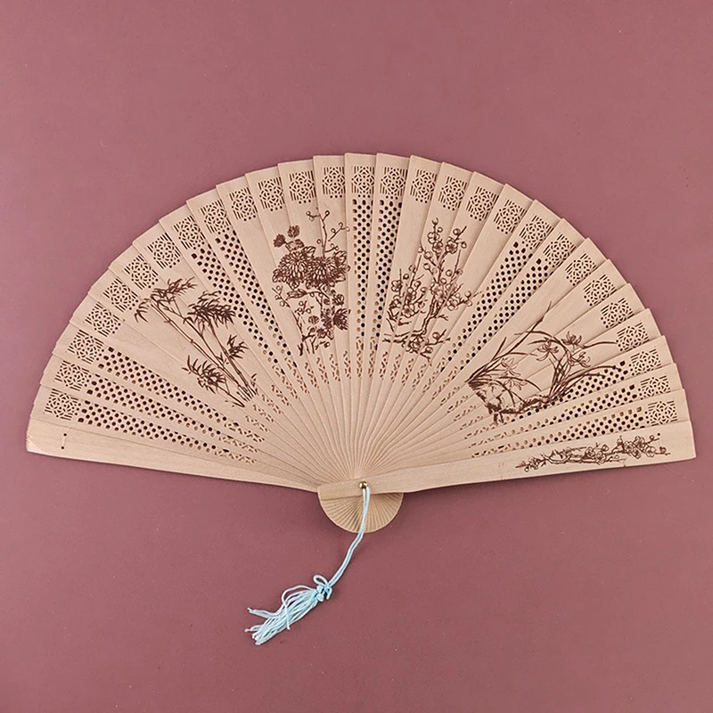 Random Engraved Wood Folding Hand Fan Wedding Personality Fans Birthday Party Decor Gifts For Guest