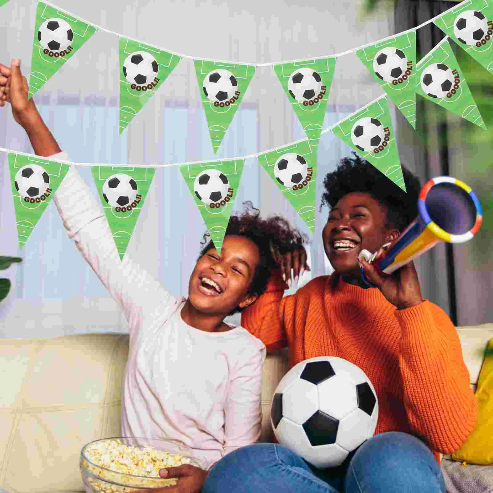 

Soccer Theme Bunting Banner Decorations Garland Flags Plate Party Birthday Blue