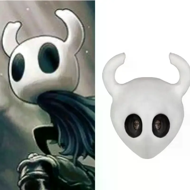 Maska lateksowa Hollow Knight - Hełm do cosplayu, maska na Halloween, rekwizyty do kostiumów przygodowych, przebranie