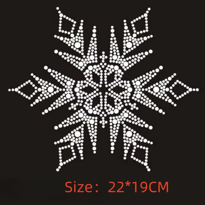 

Big Christmas Snowflake Flower Design Iron-On Transfer Hot Fix Rhinestone Applique Strass for Shirts DIY Craft Supplies