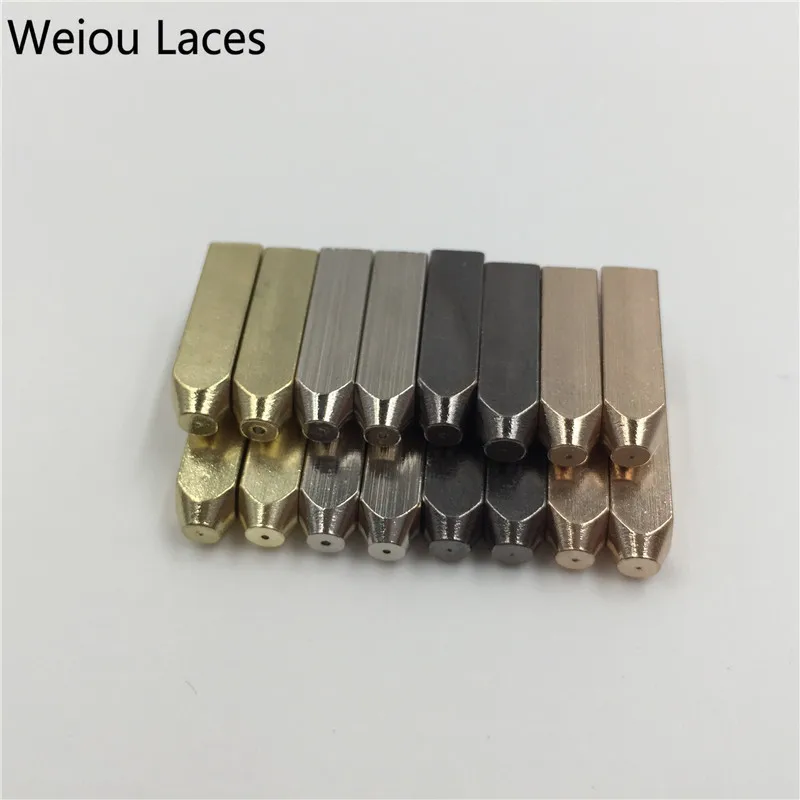 Weiou (20 Pcs/5 Sets) Luxury Shoelaces Gold Screw On Metal Aglets 5*5*19mm For Sneakers Shoe Laces DIY Replacement Custom Aglets