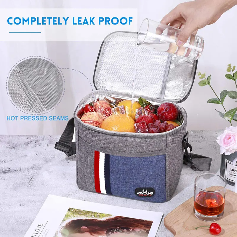 8L Insulated Lunch Bag Cooler Bag Thermal Bag Portable Lunch Box Ice Pack Tote Food Picnic Bags Lunch Bags for Work Storage Bag