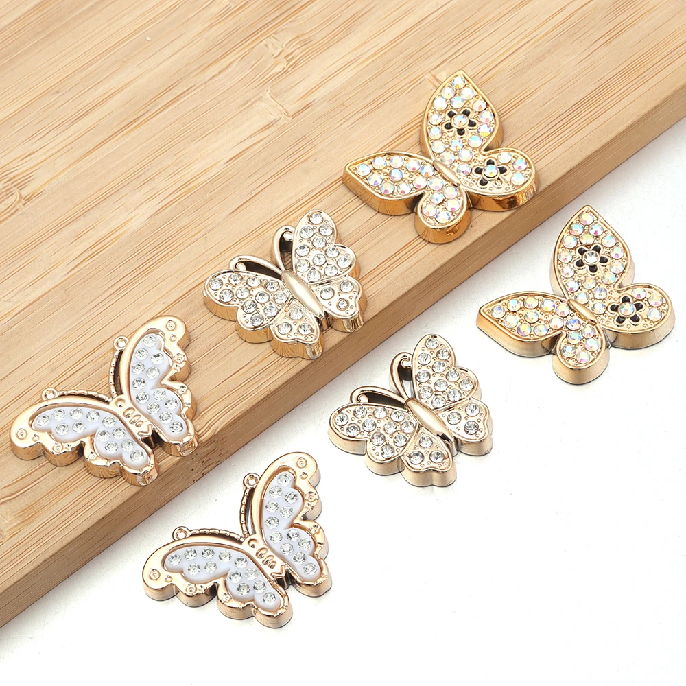 10pcs Gold Acrylic Butterfly Patch Ornaments for DIY Accessories