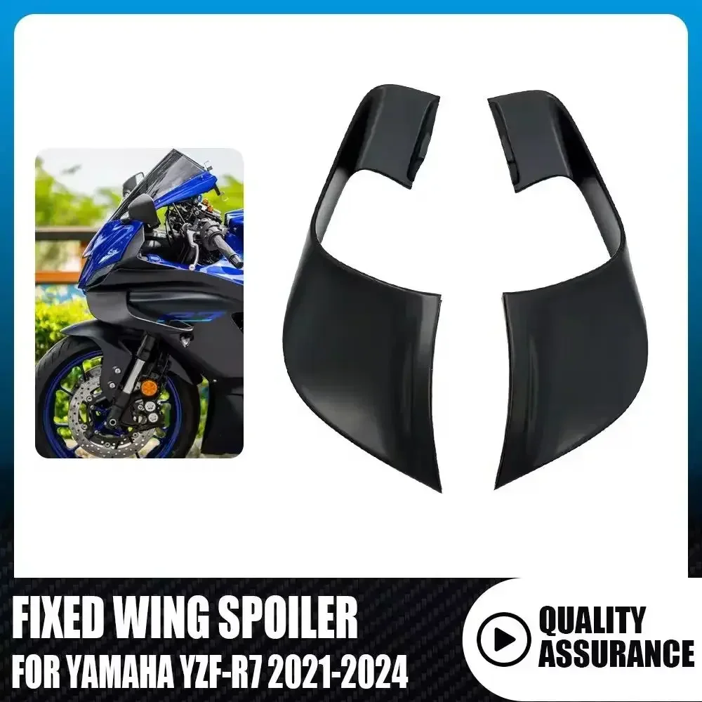 Motorcycle Fixed Wing for YAMAHA YZF-R7 YZFR7 YZF R7 2021-2023 ABS Carbon Paint Aerodynamic Winglets WIng Spoiler Fairing Kit