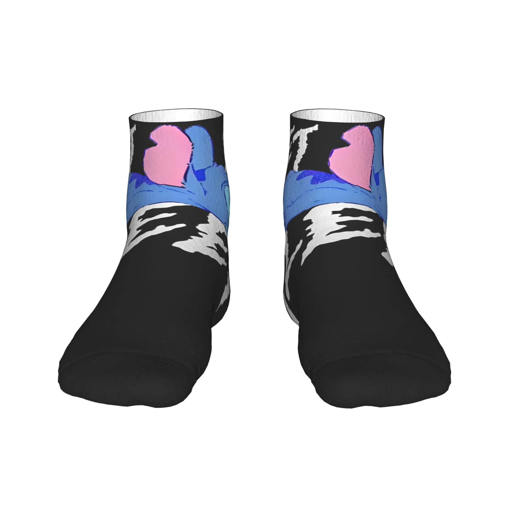 

Stitch Let Me Sleep Casual Socks For Men Korean Quality Soft Ankle Socks Summer Cycling Design Anti Bacterial Sock