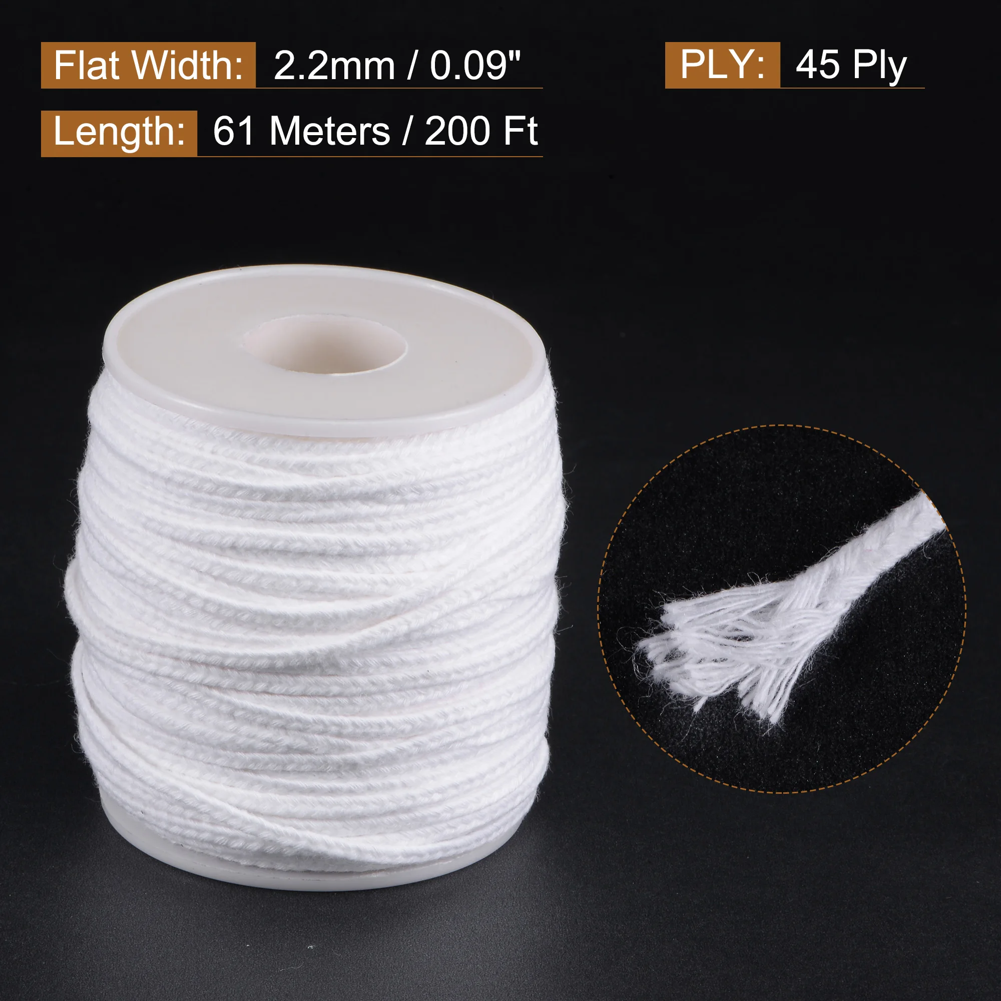 1Roll 200Feet 61M Candle Wick Flat Cotton 45PLY Braid Candle Wicks Wick Core For DIY Oil Lamps Handmade Candle Making Supplies