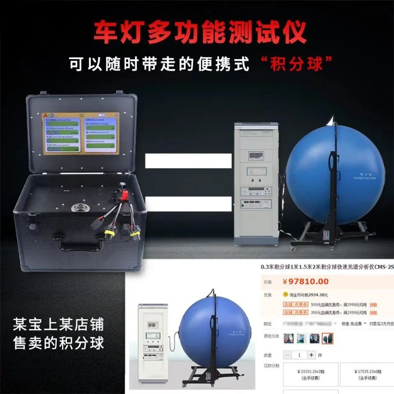 LED-Scheinwerfer-Xenonlampe mit integriertem Kugelvergleichstester