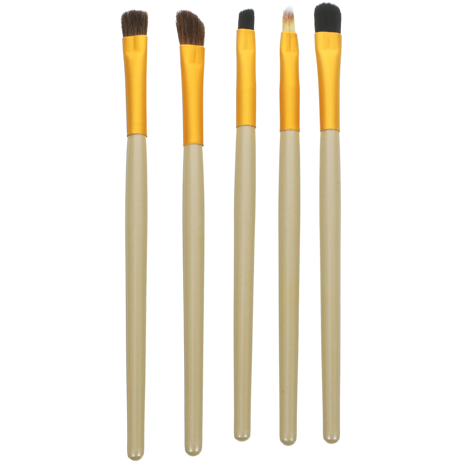5Pcs Eyeliner Brush Set Portable Soft Nylon Hair Wooden Handle Eye Makeup Kit Professional Eyeshadow Brushes