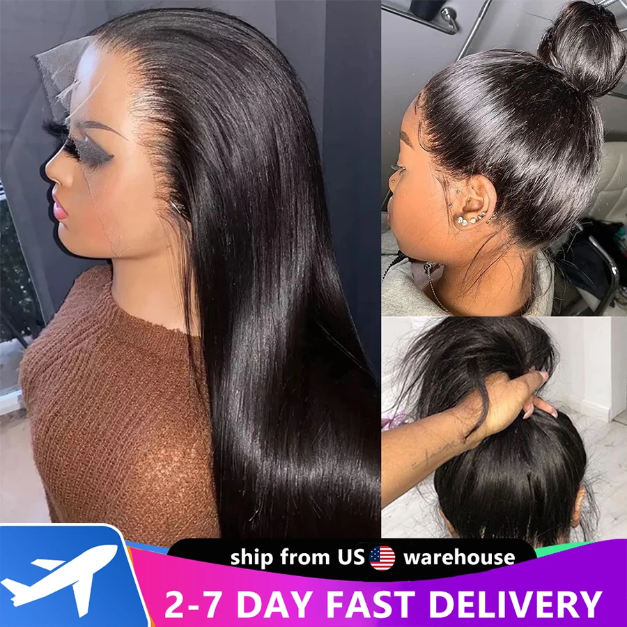 360 Full HD Lace Frontal Wig 180% 13x6 Straight Lace Front Wig Peruvian Human Hair Wigs For Black Women 360 Lace Wig MYLOCKME