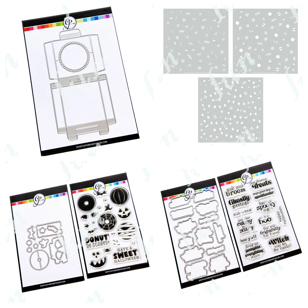 

Ghostly Greetings Sentiments Stamps Metal Cutting Dies for Layering Stencils DIY Scrapbooking Album Make Embossing Paper Card