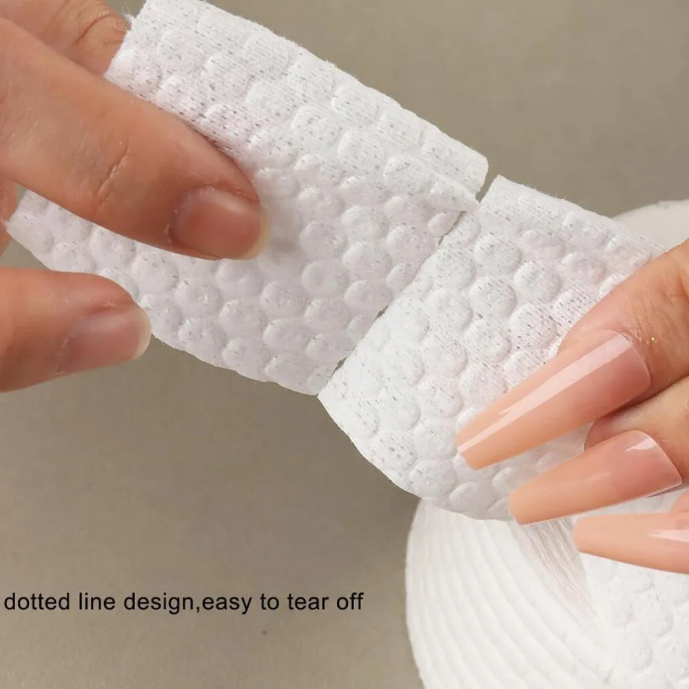 300/500Pcs/Roll Lint Free Cotton Nail Wipes Disposable Gel Polish Powder Makeup Remover Pads Manicure Salon Cosmetic Clean Paper