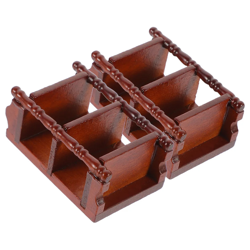 2 szt. Miniaturowe stoliki nocne drewniane w skali 1/12 do domku dla lalek, szafka nocna do sypialni, kuchni, akcesoria do mini domku, dekoracja, symulacja