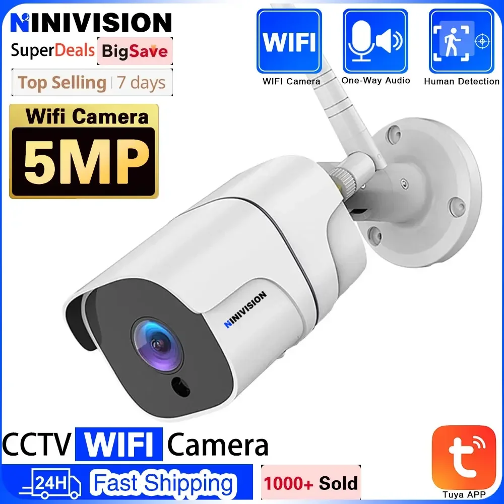 

Tuya WIFI IP Camera 40m Long Distance Waterproof Night Vision Smart Home Security Protection Camera Support One-Way Talk Audio