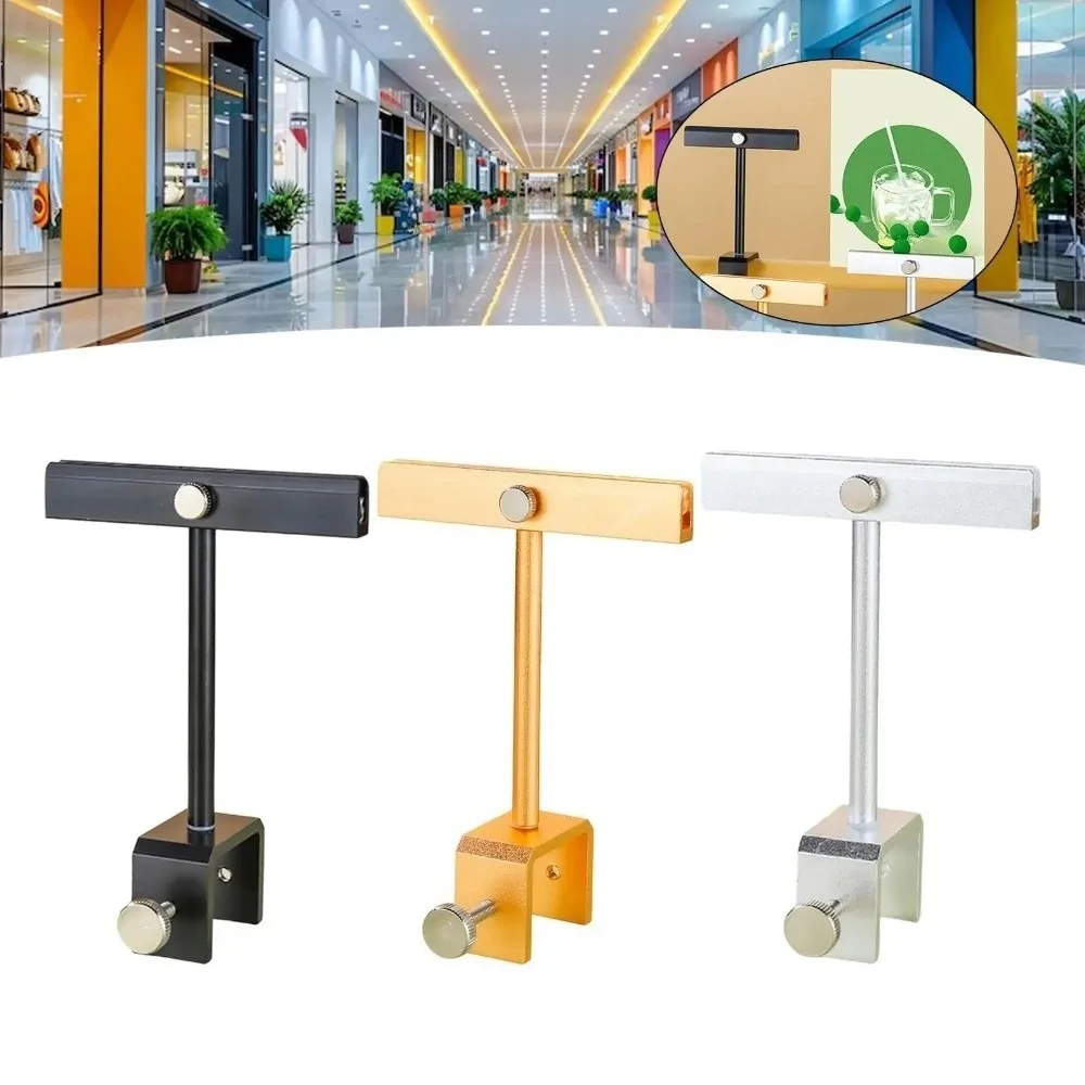 Simple Aluminum Sign Holder Clamp Adjustable C-Clamp Price Tag Display Stand Clothing Store Sign Clip Office