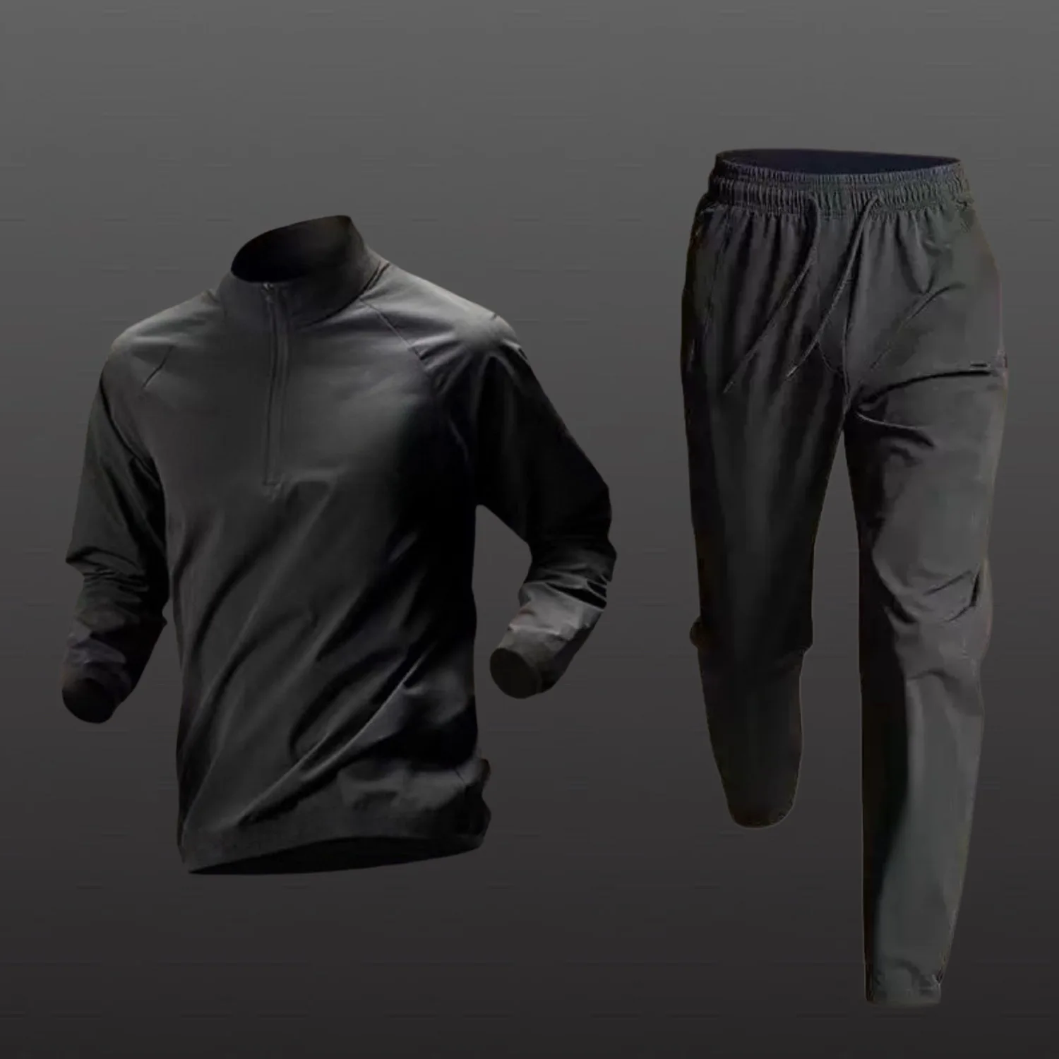 2025 الخريف الرجال سريعة الجافة نصف سستة ملابس رياضية 2 قطعة أجهزة لياقة خارجية تشغيل مجموعات السراويل الرياضية تجريب الملابس الرياضية
