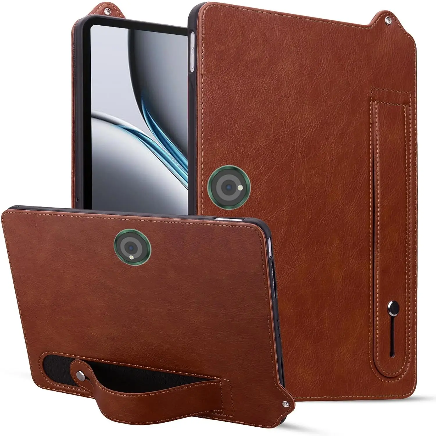 

Shockproof PU Back Cover Case for OnePlus Pad 2 12.1 2024 12.1 inch with Hand Strap Kickstand Leather Tablet Cover