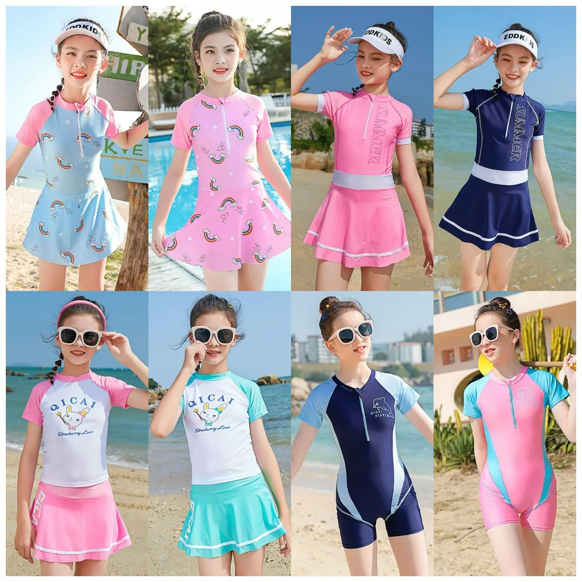 New Tight-fitting Professional Training Swimsuit One-piece Skirt Swimsuit Small Medium And Large Children's Swimwear