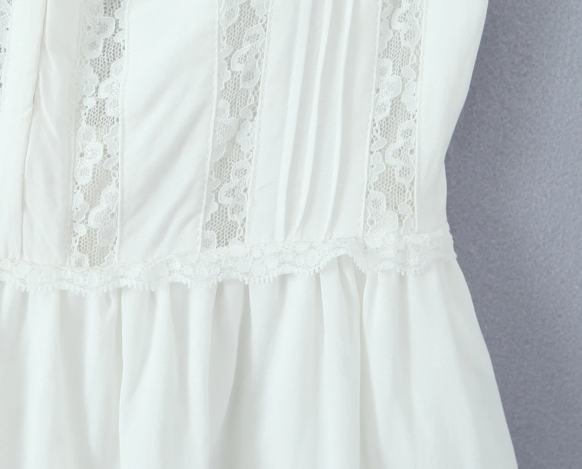 Sexy branco emendado renda mini estilingue vestido feminino slash colarinho metal gancho botões 2 camadas bolo hem a linha vestidos curtos femme robe