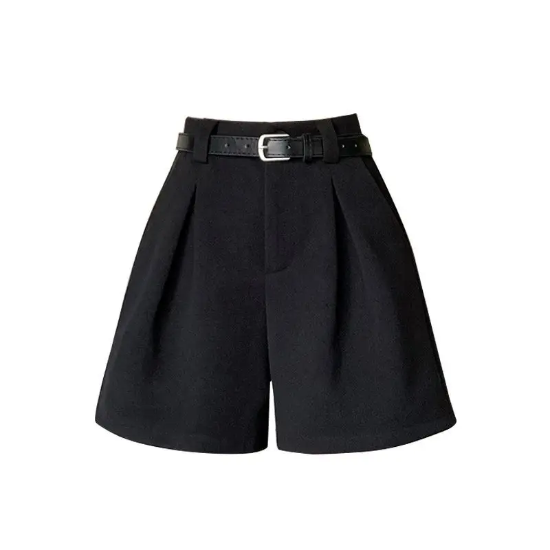 رمادي دعوى سراويل قصيرة المرأة الجديدة حساسة للضغط الطية عالية الخصر عادية واسعة الساق التمهيد السراويل الصيف ملابس خارجية TT512 #6