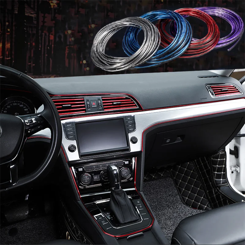 Car Interior Decorative Strip 3D Car Door Center Console Gap Instrument Panel Decorative Line Car Modification Supplies