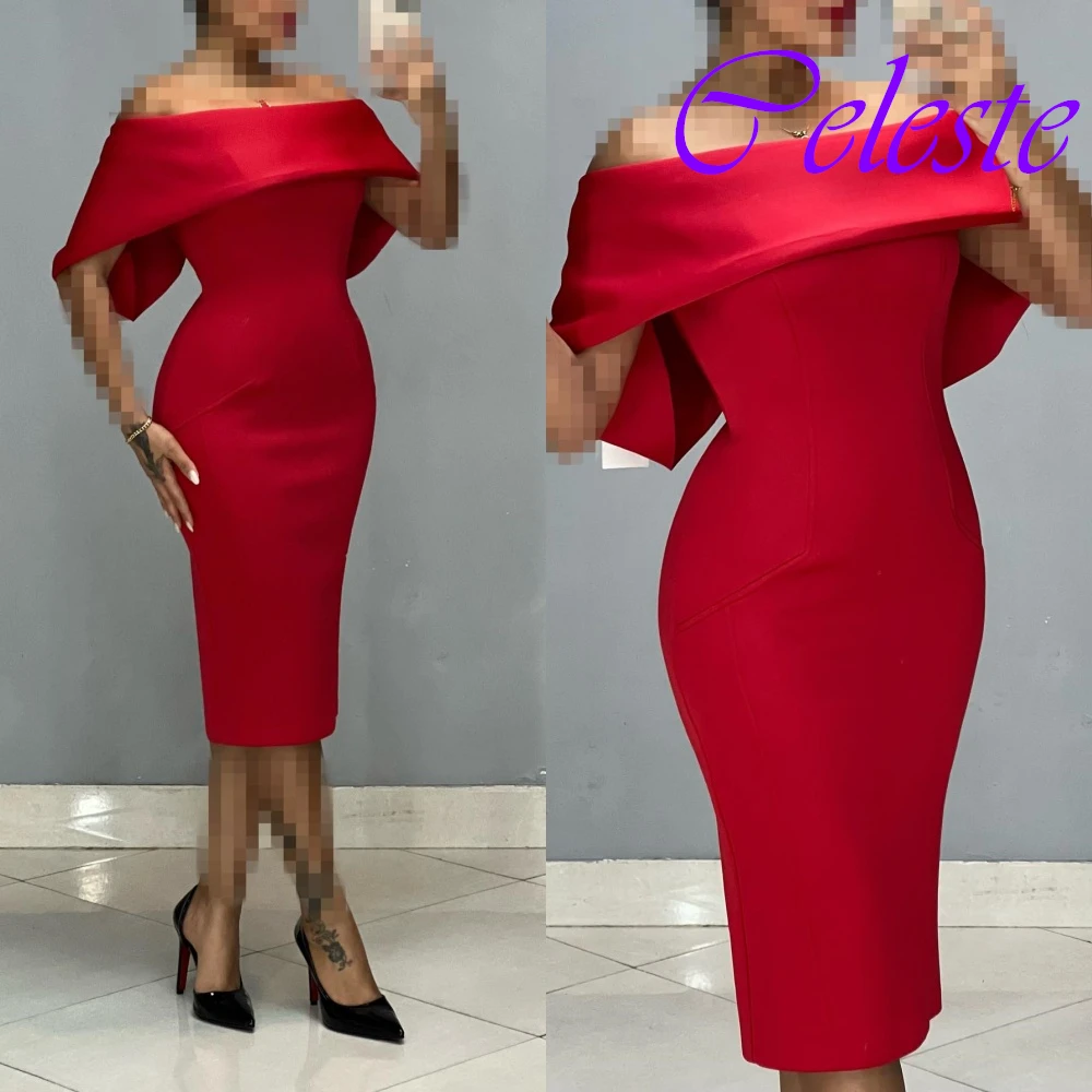 

Customized Exquisite Off the Shoulder Evening Dress High Quality Satin Prom Dresses Temperament Homecoming Gowns For Woman