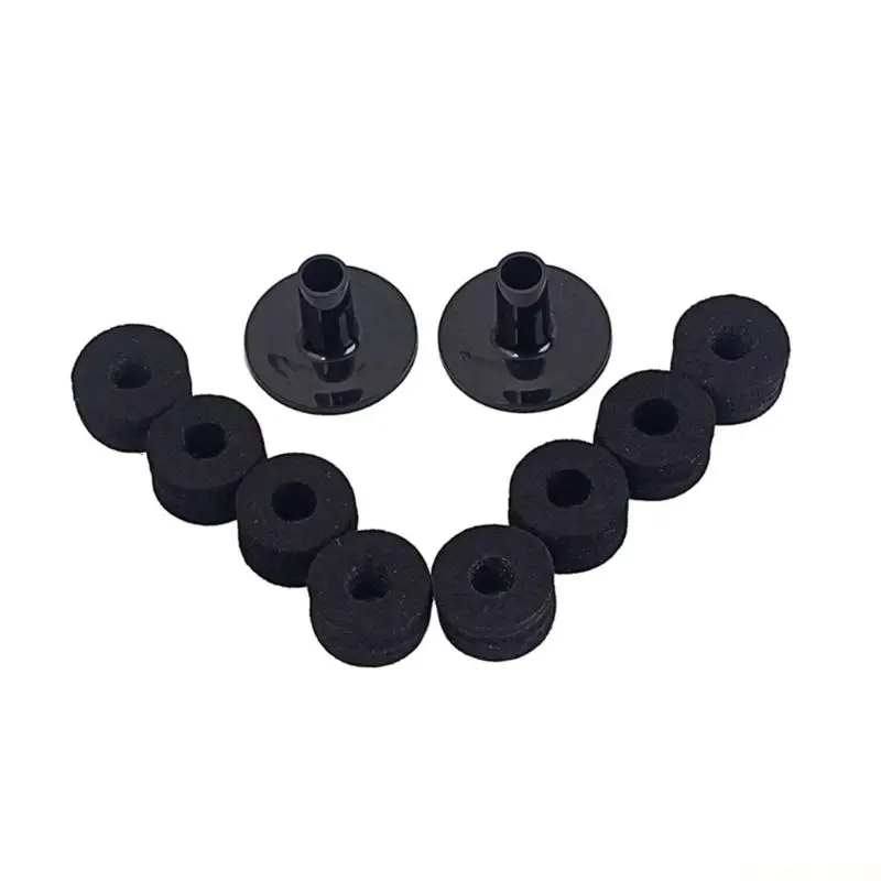 M5TC 10Pcs Plastic Bass Drum Felt Pad Drum Felt Bottom Cover With Shock Absorption