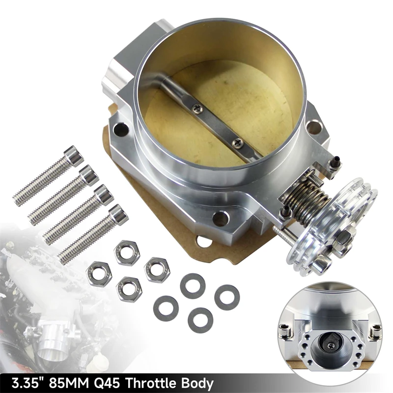 Throttle Body Q45 90MM -85MM Fit For Nissan Skyline R33 R34 RB25DET RB26DET GTS Black/Silver/Blue