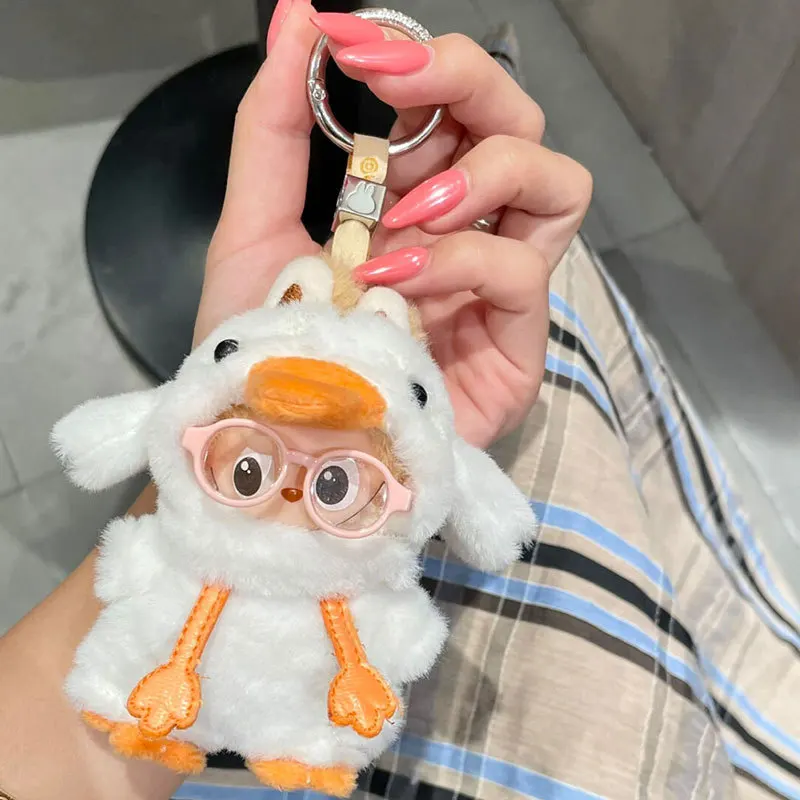 إكسسوارات الملابس لـ Labubu Mini Labubu 4.0 The Monsters Pin لسلسلة الحب مجموعة البطة القطيفة الملابس لـ